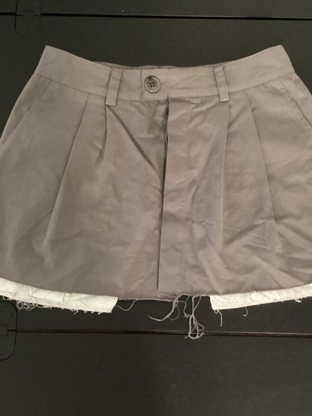 Rumours Gray Pleated Mini Skirt with Side Pockets - Medium